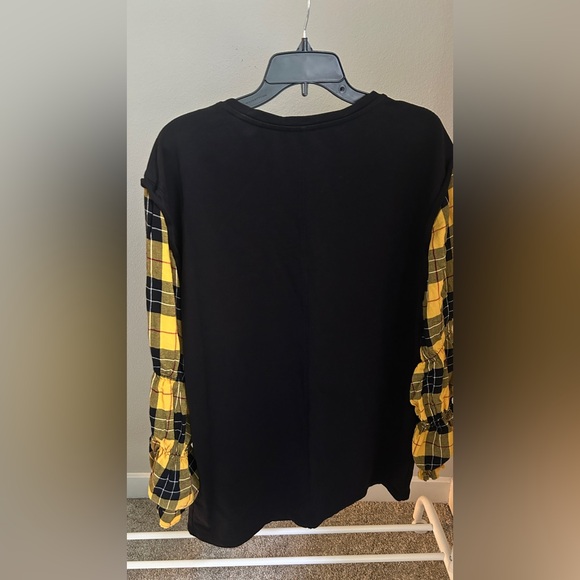 Zara Dresses & Skirts - Black and Yellow Plaid Sleeve Tunic Sz XL